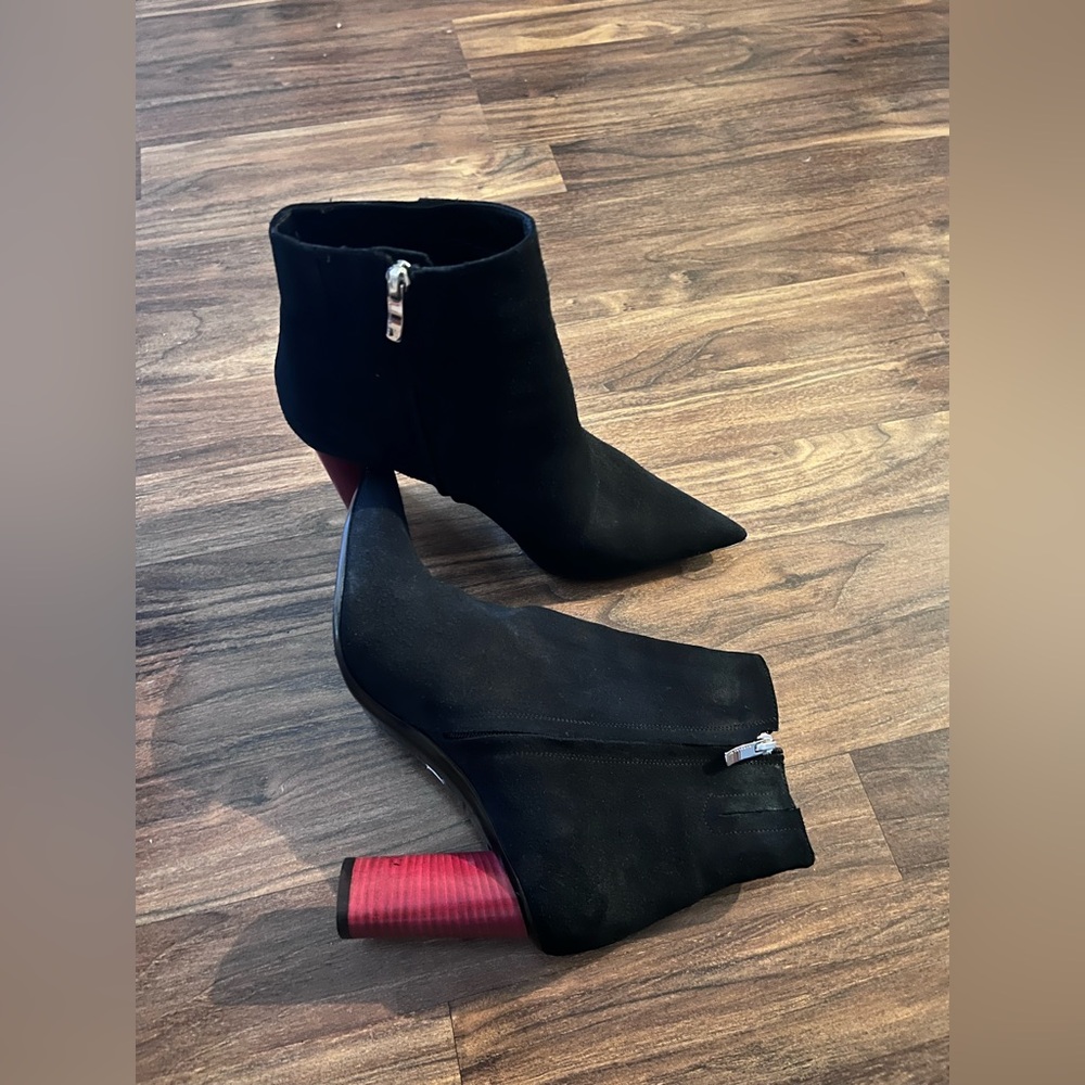 Barbara Bui Black Suede Heeled Boots – Rare Red Heel – Size 41